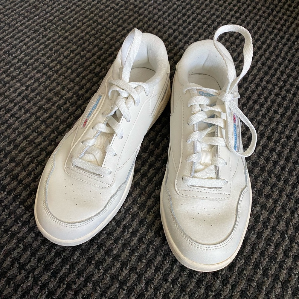 Reebok White and Blue Casual Sneakers